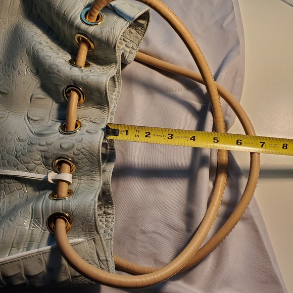 Brahmin Mint Green Croc-Embossed Tote - Picture 9 of 9